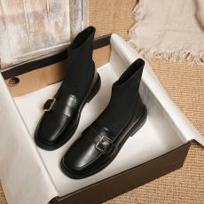 批发2024冬季新款弹力袜靴平底短靴<b class='q'>女</b>鞋货<b class='q'>号</b>