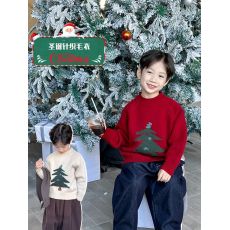 批发童装圣诞节新年节日童装男童红色毛衣儿童针织衫秋<b class='q'>冬</b>季男孩