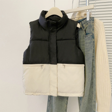 批发<b class='q'>实拍</b>外贸爆款韩国ins新款面包服冬季外套小棉袄拼接羽绒马甲女
