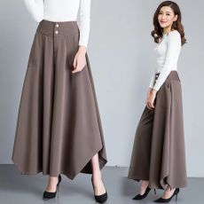 批发已出货 大码装不规则阔腿裤子女秋季<b class='q'>韩版</b>高腰坠感休闲宽松裙裤