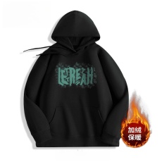 批发货源充足秋冬加绒加厚连帽卫衣帽衫连帽衫外套男装