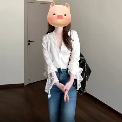 PF28959#女士气质白色衬衫上衣冷淡系高级感独特别致衬衣小衫女裝貨源服裝批發