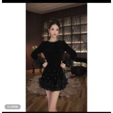 批发七爷定制 国内设计师<b class='q'>品牌</b> 时尚显瘦法式性感气质名媛连衣裙