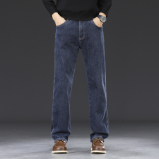 批发2024秋冬宽松直筒厚款高腰休闲弹力大码潮流中青年男裤子高档长裤