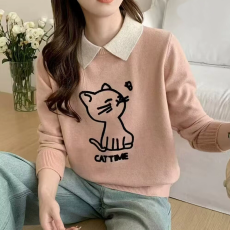 批发初中生娃娃领毛衣少女秋冬装2024新款女大童高中生宽松打底针织衫