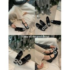 批发粗跟气质玛丽珍鞋法式晚晚方头水钻呢子毛毛鞋女秋<b class='q'>冬</b>外穿高跟单鞋