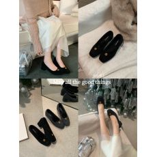 批发法式粗跟4CM方头浅口棉单鞋女秋<b class='q'>冬</b>新款女士毛毛鞋外穿甜美舒适鞋