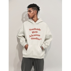 批发不下架秋冬加绒加厚卫衣帽衫美式休闲长袖落肩袖套头连帽衫