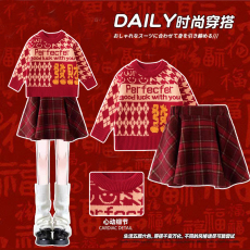 批发<b class='q'>女</b><b class='q'>童</b>冬季连衣裙2026新款儿童圣诞节新年毛衣<b class='q'>套装</b>中大童秋冬拜年服