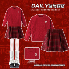 批发<b class='q'>女</b><b class='q'>童</b>冬季连衣裙2026新款儿童圣诞节新年毛衣<b class='q'>套装</b>中大童秋冬拜年服