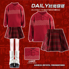 批发<b class='q'>女</b><b class='q'>童</b>冬季连衣裙2026新款儿童圣诞节新年毛衣<b class='q'>套装</b>中大童秋冬拜年服