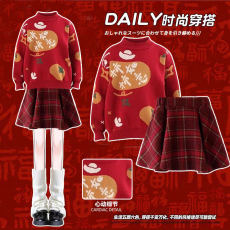 批发<b class='q'>女</b><b class='q'>童</b>冬季连衣裙2026新款儿童圣诞节新年毛衣<b class='q'>套装</b>中大童秋冬拜年服