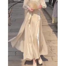 批发今年流行漂亮减龄时尚气质半身裙女高级感流光新中式国风裙子小众