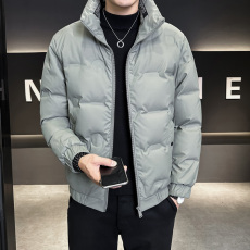 批发男士白鸭绒压花立领新款<b class='q'>时尚</b>青年外套羽绒服潮流百搭防寒保暖