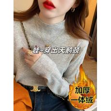 批发加绒毛衣女秋冬打底2025年新款冬季半<b class='q'>高领</b>羊绒针织衫内搭洋气上衣