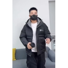 批发羽绒服男短款连帽外套冬季工装潮牌多口袋加厚保暖白鸭绒面包服