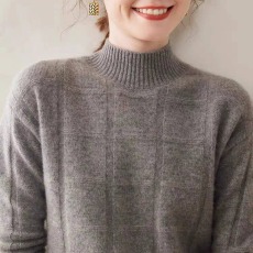 羊绒衫女套头半高领加厚纯山羊绒打底衫秋冬新款保暖针织毛衣