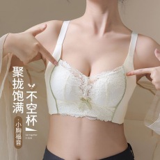 批发内衣女美容院<b class='q'>调整型</b>小胸聚拢提胸上托无钢圈天然乳胶蕾丝文胸套装