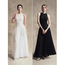 批发越南小众设计师复古蕾丝大摆伞裙气质礼服裙高级感连衣裙