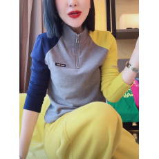 批发2026春秋新款半拉链立领<b class='q'>卫衣</b>女时尚设计感撞色字母刺绣打底衫女