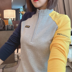 批发韩版气质<b class='q'>卫衣</b>女2026春秋新款立领拼色休闲长袖百搭减龄显瘦打底衫