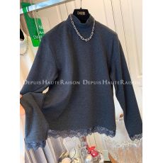 批发原版质量特<b class='q'>大码</b>300斤蕾丝拼接假两件半高领女25秋冬德绒T恤上衣潮