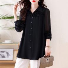 批发2026春季大码女装遮肚减龄胖妹妹休闲百搭<b class='q'>长袖</b>上衣宽松打底衫