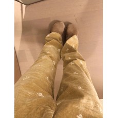 批发清仓捡漏~专柜撤回<b class='q'>尾</b><b class='q'>单</b><b class='q'>外贸</b>女装卡其色灯芯绒蝴蝶结刺绣裤子女