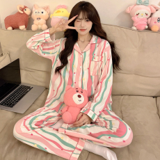 批发[黛琳芬]<b class='q'>亲子装</b>云朵棉<b class='q'>长袖</b>儿童睡衣女春秋季薄款女孩童装家居服3