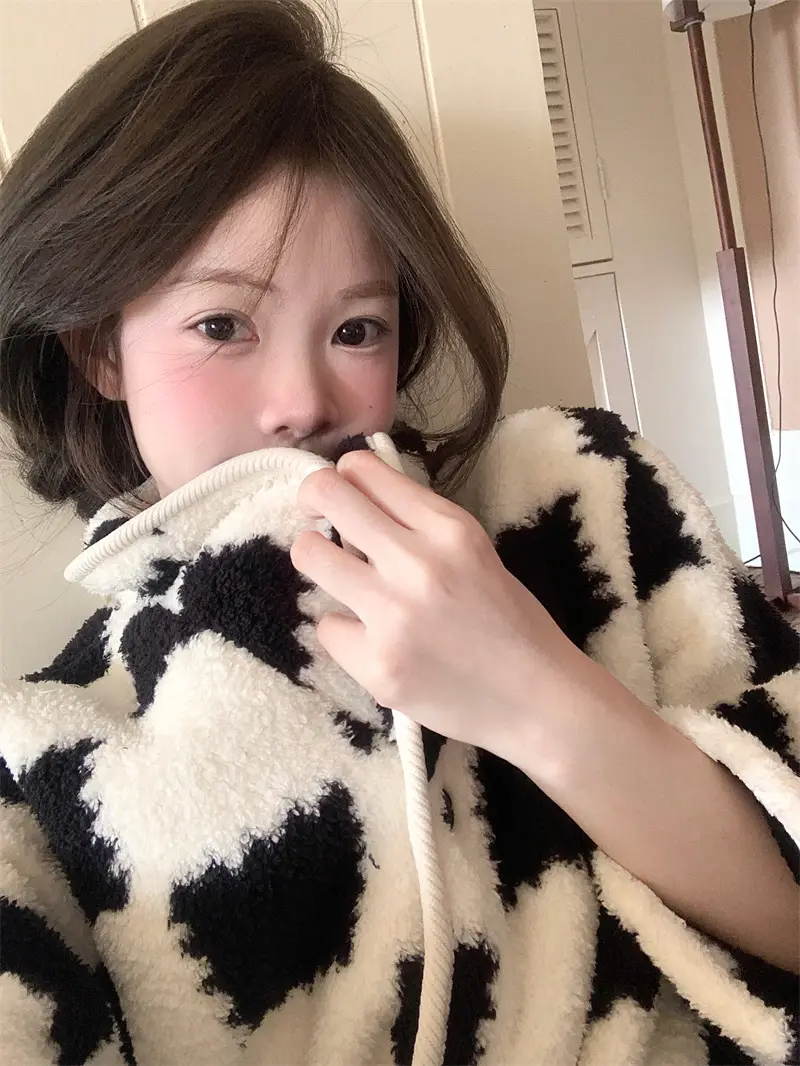 체크 폴드 칼라 홈웨어 세트 상세 이미지 1