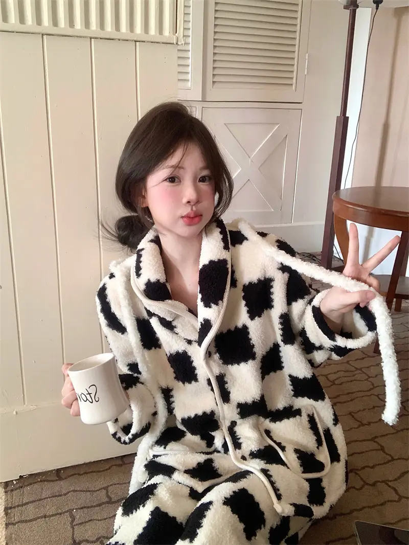 체크 폴드 칼라 홈웨어 세트 상세 이미지 7