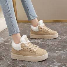 批发<b class='q'>冬</b>季新款羊羔绒翻边高帮鞋女鞋货号