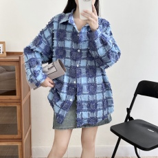 批发实拍 棋盘格蓝色格子<b class='q'>衬衫</b>女设计感小众2026春秋女装<b class='q'>衬衣</b>上衣<b class='q'>外套</b>