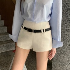 批发实拍2026春夏新款黑白色休闲裤小香风粗花呢皮带短裤春秋<b class='q'>打底裤</b>女