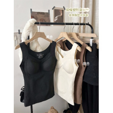 批发实价实拍~秋冬新款<b class='q'>塑</b>形修身可拆胸垫保暖<b class='q'>背心</b>