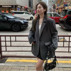 批发Hhyi版型chao正灰色西装外套女<b class='q'>春</b>高级感百搭气休闲西服