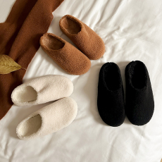 批发网红同款 包头一脚蹬保暖棉鞋加绒毛毛半拖鞋女外穿秋冬款