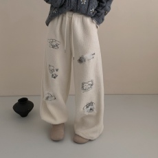 批发实拍  一条过<b class='q'>冬</b> ！ 加厚保暖 羊羔毛长裤 刺绣蝴蝶结休闲裤