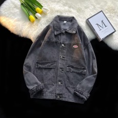 批发复古做旧牛仔外套男宽松港风<b class='q'>嘻哈</b>百搭牛仔衣ins潮牌夹克春秋