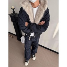批发cleanfit毛领连帽座山雕棉服男款冬季加厚保暖短款飞行员夹克棉衣