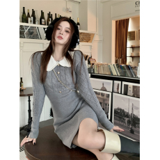 批发天猫抖音质量甜辣毛衣<b class='q'>连衣裙</b>女秋冬新款收腰辣妹针织包臀裙短裙