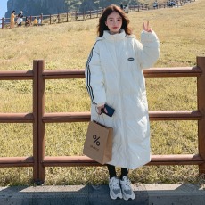 批发奶fufu<b class='q'>羽绒服</b>女冬季2025新款情侣韩系学院风<b class='q'>中长款</b>羽绒棉服女外套