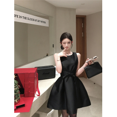 批发实拍复古性感蝴蝶结收腰显瘦生日礼服连衣裙蓬蓬裙女