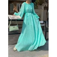 批发实拍韩版新款<b class='q'>一字肩</b>圆领两穿宽松系带显瘦长款<b class='q'>连衣裙</b>