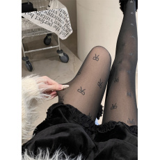 批发实拍不减价  蝴蝶结印花黑透肤一体裤保暖加绒加厚防勾光腿连裤