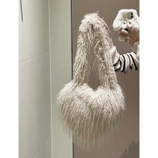 批发实拍特价流苏长毛绒爱心大容量包包斜挎包单肩包