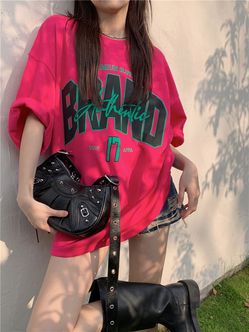 PF29761#精梳纯棉后包领 有缝边S-XXXL夏装短袖T恤女女裝貨源服裝批發