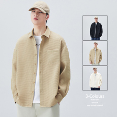 批发高品质衬衫男2025春季新款宽松上衣休闲长袖衬衣