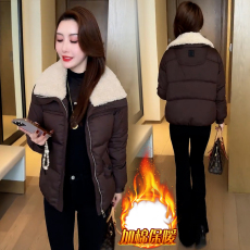 批发官图  2025冬季新款高级感大翻领棉服女韩版<b class='q'>妈妈</b>装减龄显瘦短外套