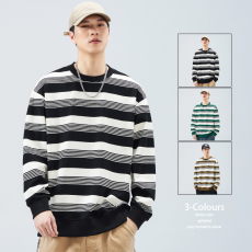 批发2025春季新款男士翻领长袖秋冬新款重磅卫衣圆领无帽